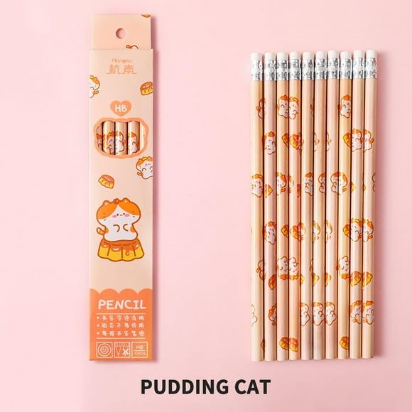 Box Pencil For Elementary School Students Writing Drawing Sketching Pen Student Stationery Pencil With Eraser Pack Of 10