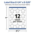 thumbnail image 6 of Avery Glossy White Star Labels, 2-1/4" x 2-3/8", 1,200 Total, 6 of 9