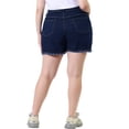 thumbnail image 4 of MODA NOVA Juniors' Plus Size Denim Shorts Raw Hem Casual Shorts 4X Dark Blue, 4 of 7