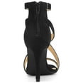 thumbnail image 2 of BLISSFUL STEP Women Zipper Ankle Strap Stiletto Heel Sandals Black 7, 2 of 8