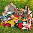 thumbnail image 7 of Color Wave Point Geometry Picnic Blanket Waterproof Outdoor Beach Blanket Hand-held Pad Suitable for Travel, Camping, Beach, Family Gatherings, 7 of 7