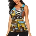 thumbnail image 1 of Balery Different Construction Site Vehicles Camiseta sin mangas estampada ligera para mujer, tops de entrenamiento sin mangas, camisetas de yoga transpirables de secado rápido.-Large, 1 of 7