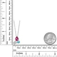 thumbnail image 4 of 925 Silver and 10K Yellow Gold Pure Pink Mystic Topaz and Lab Grown Diamond and Apatite Pendant Necklace for Women | 2.56 Cttw | Pear Shape 8X6MM | Oval 7X5MM | Round 5MM | with 18 inch Chain, 4 of 4