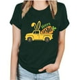 thumbnail image 1 of RKSTN Hauts Grande Taille pour Femmes Mode Été 2024 Col Rond Manches Courtes T-shirt Décontracté Ample Imprimé Graphique Voiture de Pâques, 1 of 4