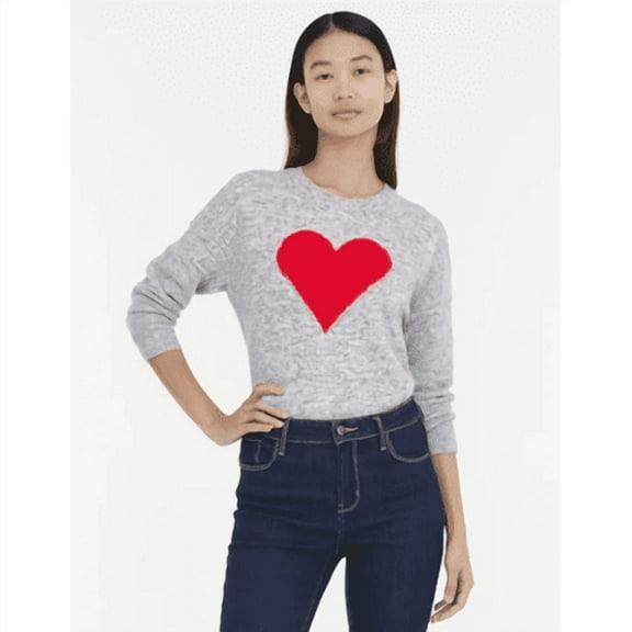Women's X-Large Gray Vince Camuto Heart Sweater