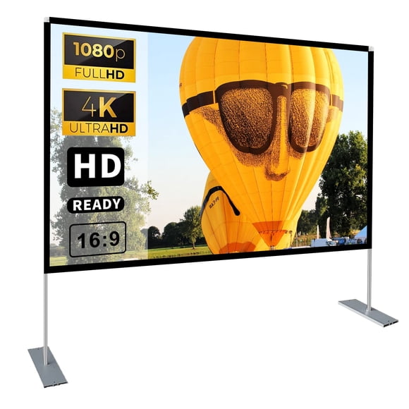 Écran de Projecteur avec Support 100 Pouces 16:9 HD 4K Écran de Projecteur Extérieur pour Cinéma Maison 3D à Pliage Rapide Projection Portable Scr
