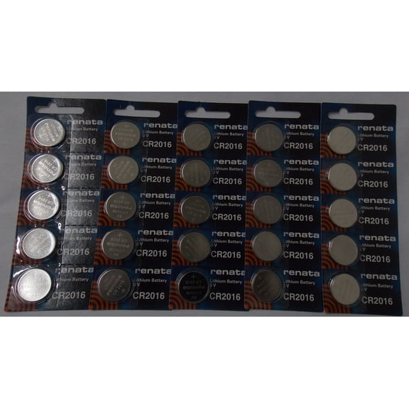 Renata CR2016 3V Lithium Coin Battery - 25 Pack   FREE SHIPPING
