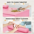 thumbnail image 4 of Ktaxon Manicure Table, 52" L-Shaped Nail Desk with Dust Collector, Storage Rack and Drawers, Pink, 4 of 7
