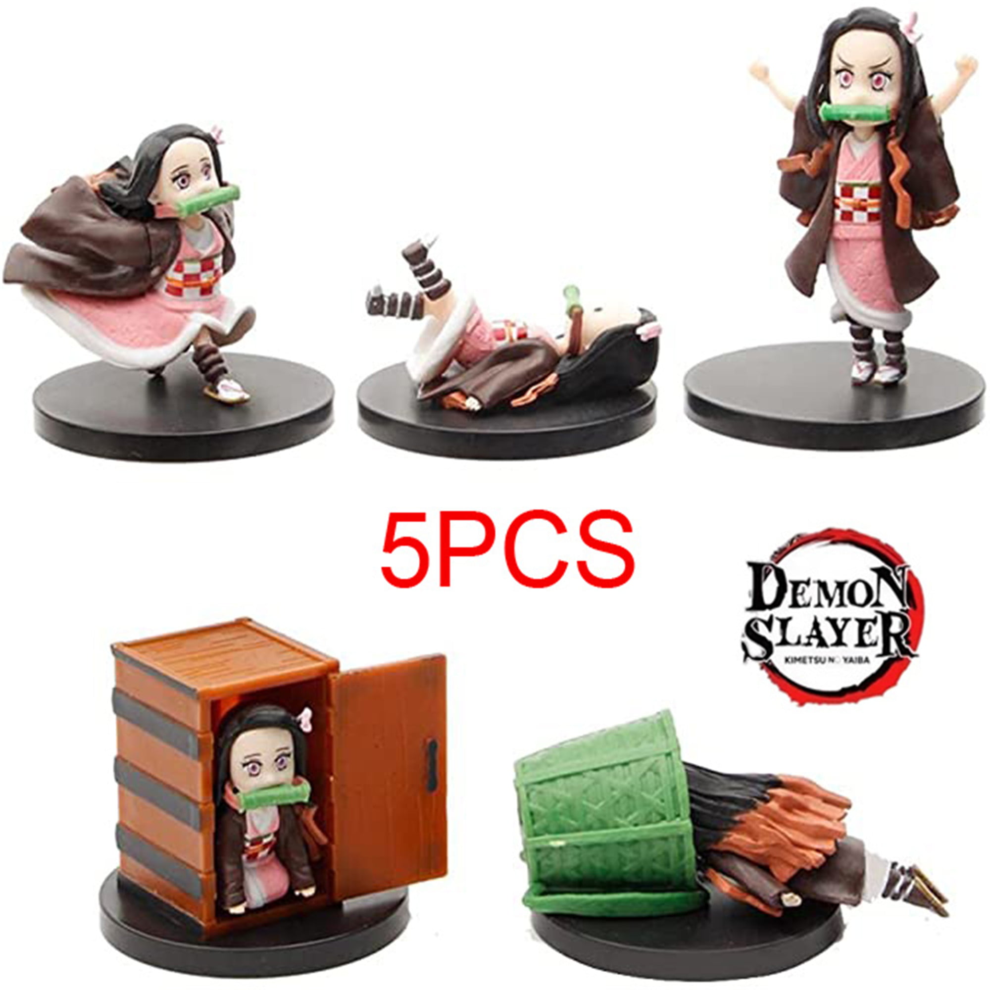 Anime Demon Slayer Kamado Nezuko Kimetsu no Yaiba PVC Figure Toys Gift 4pcs Set