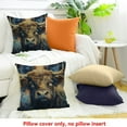 thumbnail image 4 of ZFLMY Highland Cow Cushion Cover Western  Decorative Pillow Cover Exotic Moon Throw Pillow Cover Watercolor Galaxy Pillow Cover Wild Farm Animal Sofa Home Decor 18x18in, 4 of 5