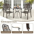 thumbnail image 2 of Yardi Yard 2 Pieces Patio Cast Aluminum Dining Chairs, Dining Chairs Set of 2 with Ergonomic Backrests and Armrests, Stackable Armchairs for Outdoor as Garden, Patio, Copper, 2 of 7