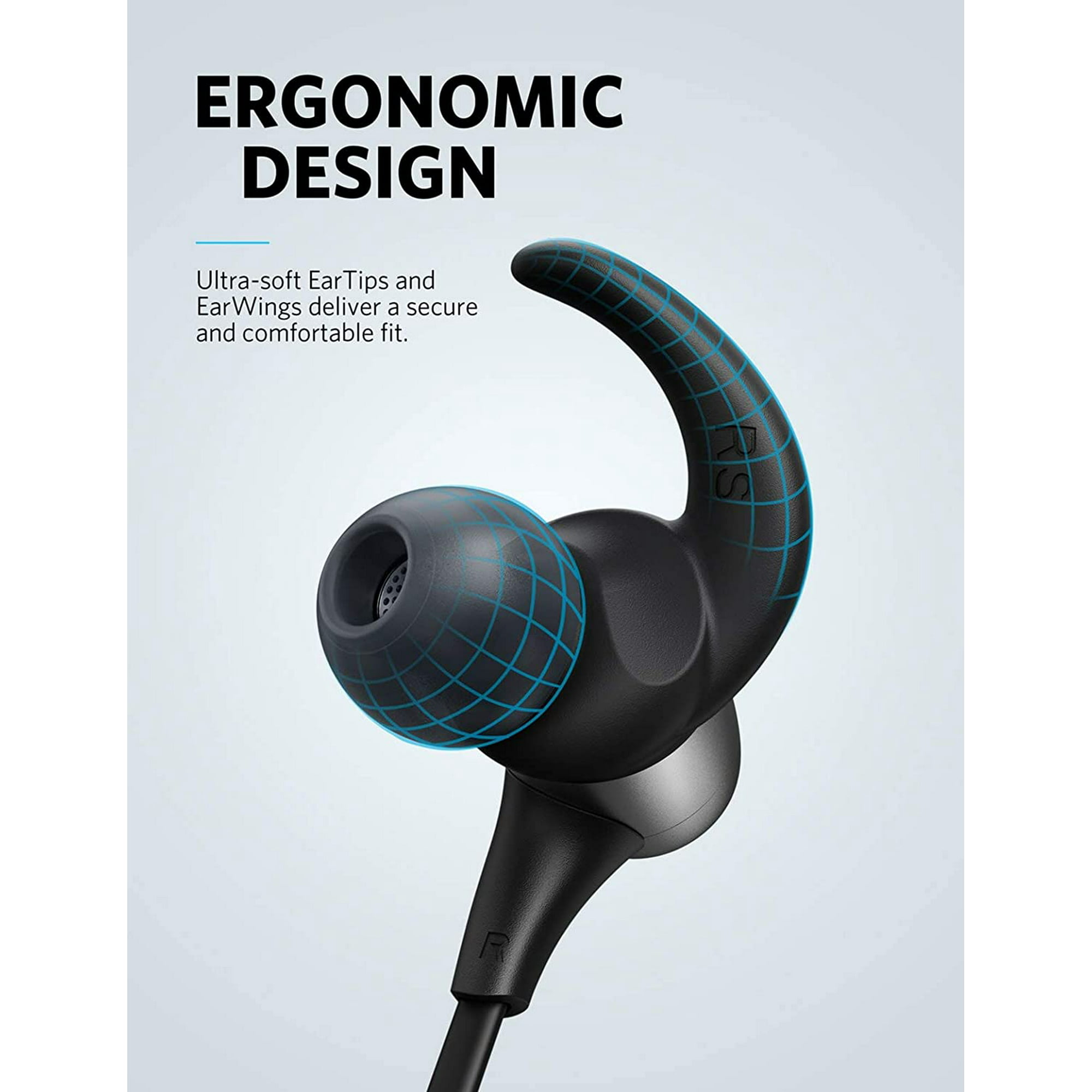 Soundcore by Anker- Spirit Pro GVA Earphones Bluetooth Sport Headphones | 10-Hr Playtime | IP68 Sweatproof | Black