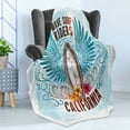 thumbnail image 4 of Surf Soft Flannel Fleece Throw Blanket, Board Sign with Sketch Flowers Like Wings Wave Riders as Free Flying Bird Image, Cozy Plush for Indoor and Outdoor Use, 60" x 80", Multicolor, by Ambesonne, 4 of 5