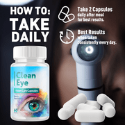 Clean Eye Vision Care Pills Advanced Formula Eye Health Supplement CleanEye 180 Capsules