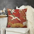 thumbnail image 2 of SHANXI Throw Pillow Covers Flying White Cranes Square Pillowcases for Home Decor Sofa Car Bedroom Japanese Design Pillow Cases 12x12in, 2 of 5