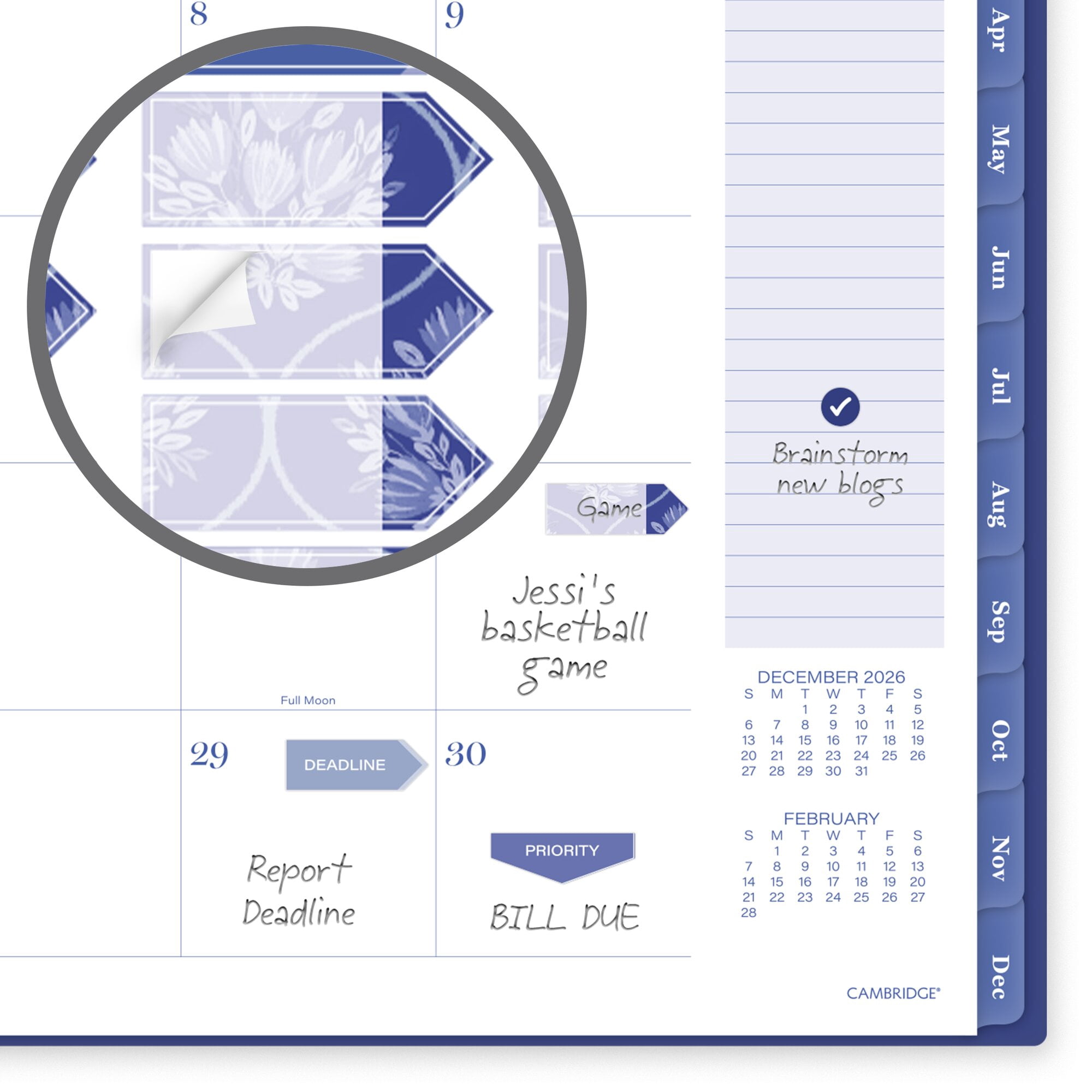 Mead Cambridge Cyane 2027 Weekly Monthly Planner Large 8 12 x 11 - Planners