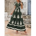 thumbnail image 4 of Vestido largo PRETTYGARDEN para mujer, verano 2025, cuello en V, estampado floral, 4 of 7