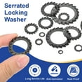 thumbnail image 4 of 10Pack External Tooth Lock Washer M20 Carbon Steel Serrated Locking Washer Black, 4 of 6