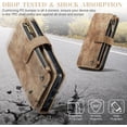 thumbnail image 6 of Case for iPhone 14 Pro Max, Flip Leather Wallet Case with 10 Card Slot Holder Zipper Pocket Kickstand Magnetic Closure Shockproof Flip Folio Cover for iPhone 14 Pro Max 5G 6.7 inch 2022 (Brown), 6 of 17