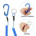 thumbnail image 4 of 6pcs Retractable Spring Coil Straps, 6" Spiral Lanyard Cord with Aluminium Clip and Key Ring, Blue, 4 of 6
