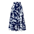 thumbnail image 4 of jinghuiyue Womens Floral Print Tiered Midi Skirts High Waist Flowy Ruffle A-Line Casual Summer Skirt M, 4 of 7