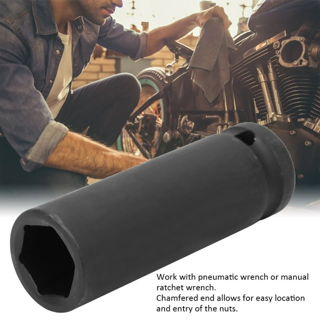 1/2 Inch Metric Deep Impact Socket, 17/18/19mm, 6 Point Pneumatic Air Socket, Hex Impact Socket, Deep Impact Socket, Impact Socket