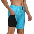 thumbnail image 2 of Sigee Sky Blue Glitter Print Mens Swim Trunks with Compression Liner Quick Dry Swim Stretch Beach Shorts with Pockets,S-3XL, 2 of 7