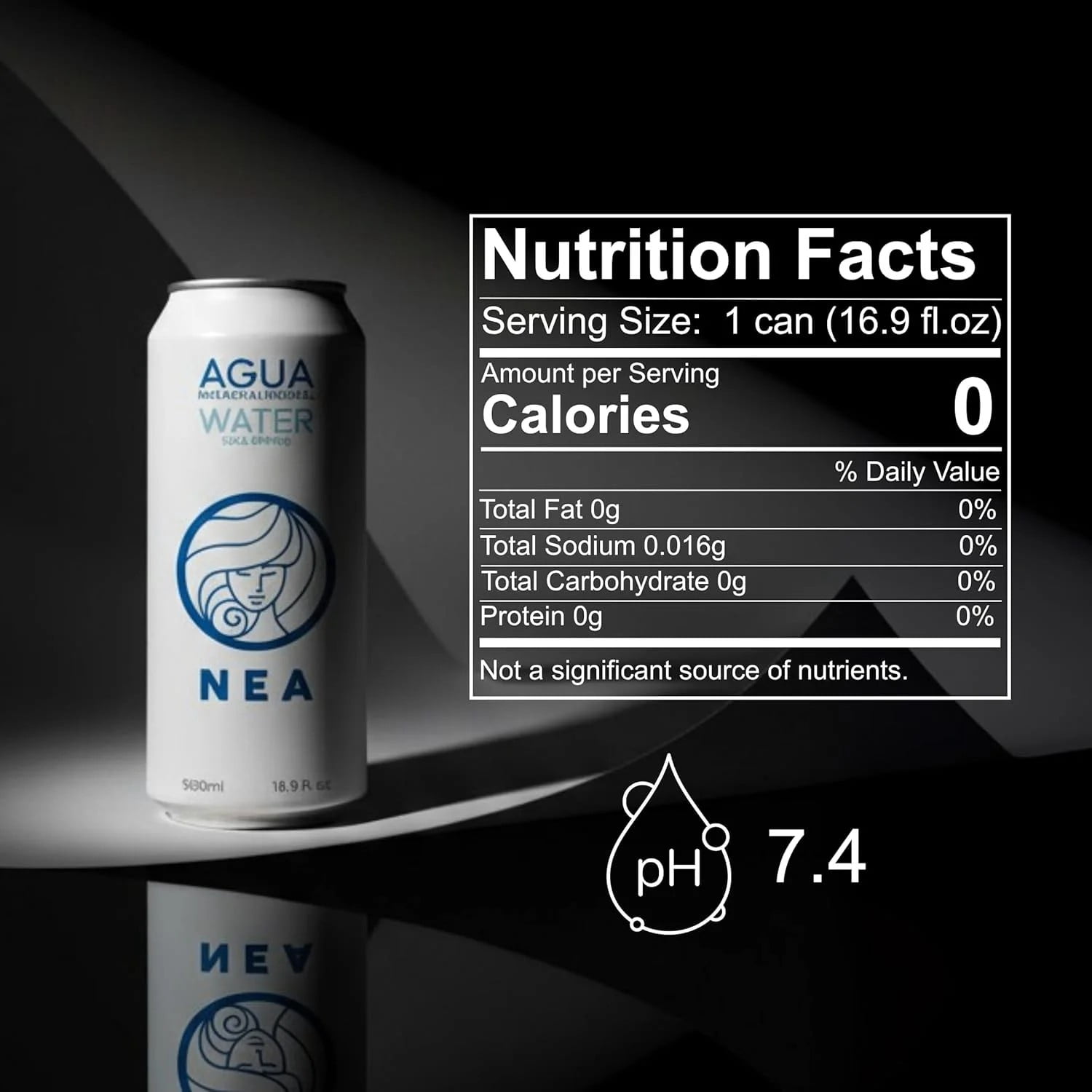 NEA Canned Water Cans 12 Pack, Austrian Alps Spring Mineral Water, 16.9 fl oz, Boxed