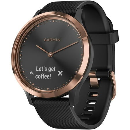 Vivomove HR Sport Watch Rose Gold with Black Silicone Band (Small/Medium)