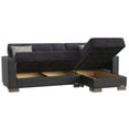 thumbnail image 5 of Ottomanson Origins Modern Convertible L-Shaped Sectional Sofa, Black Microfiber, 5 of 7