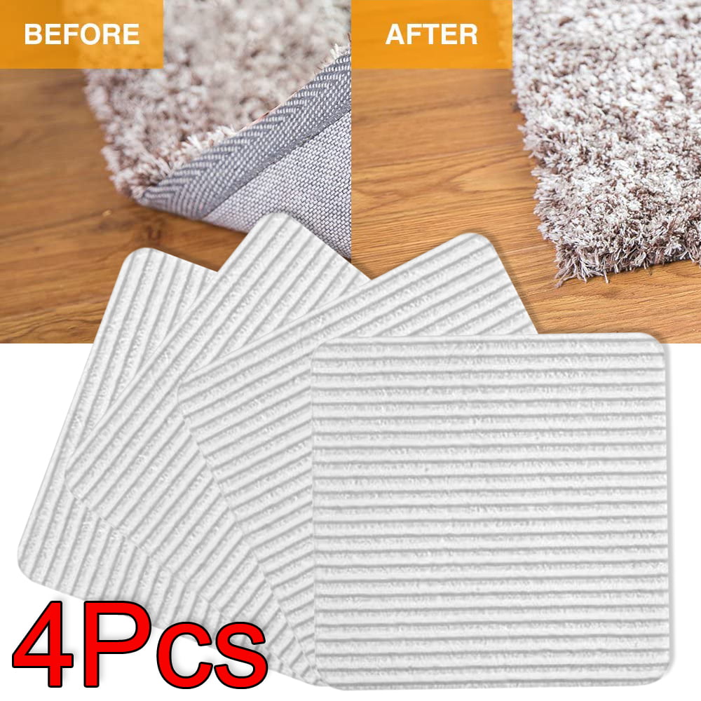 Carpet Non-slip Fixing Sticker,Pack of 20 Double-sided Anti- Pad Fixing  Corners for Mat Sofa Cushions Rugs Sheets,White