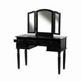 thumbnail image 7 of Bobkona St. Croix 3 Fold Mirror Vanity Table with Stool Set, Black, 7 of 7