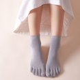thumbnail image 1 of Calcetines de cinco dedos de algodón para mujer, de tubo mediano, absorbentes del sudor, desodorizantes, finos, para primavera, otoño e invierno, 1 of 2