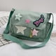 thumbnail image 4 of Bolso Mensajero Lindo para Mujer Lienzo Con Apliques Letras Y Estrellas para Adolescentes Y Estudiantes (verde), 4 of 9