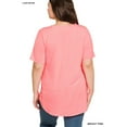 thumbnail image 3 of Zenana Women & Plus Luxe Rayon Short Sleeve V-Neck Hi-Low Hem Casual Tee-Shirt Top, 3 of 4