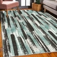 thumbnail image 3 of Modern Art Decorative Rug, Watercolored Grunge Brushstroke Expressionist Background Paint Effects, Quality Carpet for Bedroom Dorm and Living Room, 6 Sizes, Dark Sea, by Ambesonne, 3 of 4