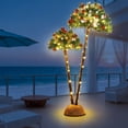 thumbnail image 6 of Artificial Pine Tree with Lights, 5FT+6FT Double-Trunk Christmas Tree for Home Office Patio Decor, 6 of 7