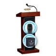 thumbnail image 1 of Oklahoma Sound M800X-MY-LWM-5 40W The Orator Lectern & Rechargeable Battery with Wireless Handheld Mic, Mahogany, 1 of 1