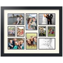 ArtToFrames Collage Photo Picture Frame with 4 - 2.5x3.5 and 6 - 4x6" Openings, Framed in Black with Brilliant White and Black Mats (CDM-3926-401)