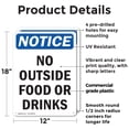 thumbnail image 2 of (2 Pack) No Outside Food Or Drinks OSHA Notice Sign 12 Inch X 18 Inch Plastic Sign, Weather Resistant, UV Protected for Workplace, Business, and Construction Site, Made in the USA, 2 of 8