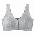 thumbnail image 2 of Byworldtasic Plus Size Front Closure Bras for Women No Underwire Comfort Lace Full Coverage Bralette Wireless Snap Closing Bra, 2 of 5