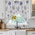 thumbnail image 4 of Vintage Coastal Kitchen Window Curtains, Swag Curtains Valance for Bedroom Living Room Bathroom, Nautical Summer Beach Sea Turtle Starfish Rod Pocket Window Curtain Block Drapes 2 Panels 36"x63", 4 of 9