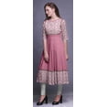 thumbnail image 3 of Bimba Robe Anarkali Imprimée Ethnique Pink2 Ikat Longue Robe Maxi Kurtis Indiennes pour Femmes Kurti Ethnique X-Small, 3 of 5