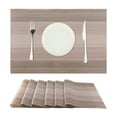 thumbnail image 2 of Unique Bargains Placemats Set of 6 Vinyl Place Mats for Dining Table Weave Table Mats 18" x 12" Coffee, 2 of 6