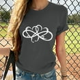 thumbnail image 2 of Dyegold Graphic Tees for Women Cute Heart Graphic Crewneck Short Sleeve Regular Fit Casual Summer Tee T-Shirts Tshirt Tops, 2 of 5