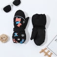 thumbnail image 6 of Gloves Mittens AURORADY Toddler Kids Baby Boys Girls Thick Warm Outdoor Ski Gloves Snow Mittens, Warm Fleece Lined Knit Gloves, Black, 6 of 9