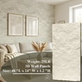 thumbnail image 6 of BEAUTYPEAK 4PCS 48"x 24" 3D Wall Decor Wall Panels Faux Stone Siding, Ivory White, 6 of 7