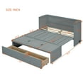 thumbnail image 5 of Full Murphy Bed with USB Port and a Large Drawer, Murphy Cabinet Chest Bed, Full Size Bed Frame Foldable Platform Bed for Guest Bedroom, Living Room, Office,Noisy Free, Gray, 5 of 8