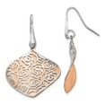 thumbnail image 1 of FB Jewels Leslie's Sterling Silver Rose and White Polished Textured Earrings, 1 of 3