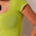 thumbnail image 3 of Camiseta Camisa básica de mujer Color sólido Top sin costuras Cuello cuadrado Ropa informal de calle Traje Ygjytge Verde S para Mujer, 3 of 8
